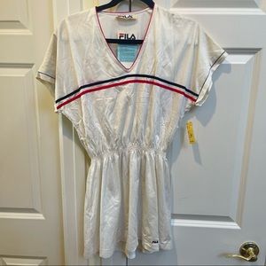 Fila V-Neck Short Sleeve Tee-Shirt Dress